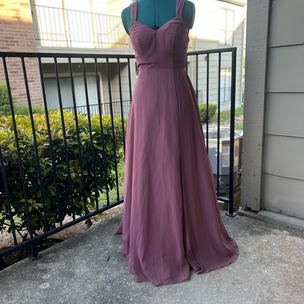 Azazie Purple Sleeveless Sweetheart Maxi Gown